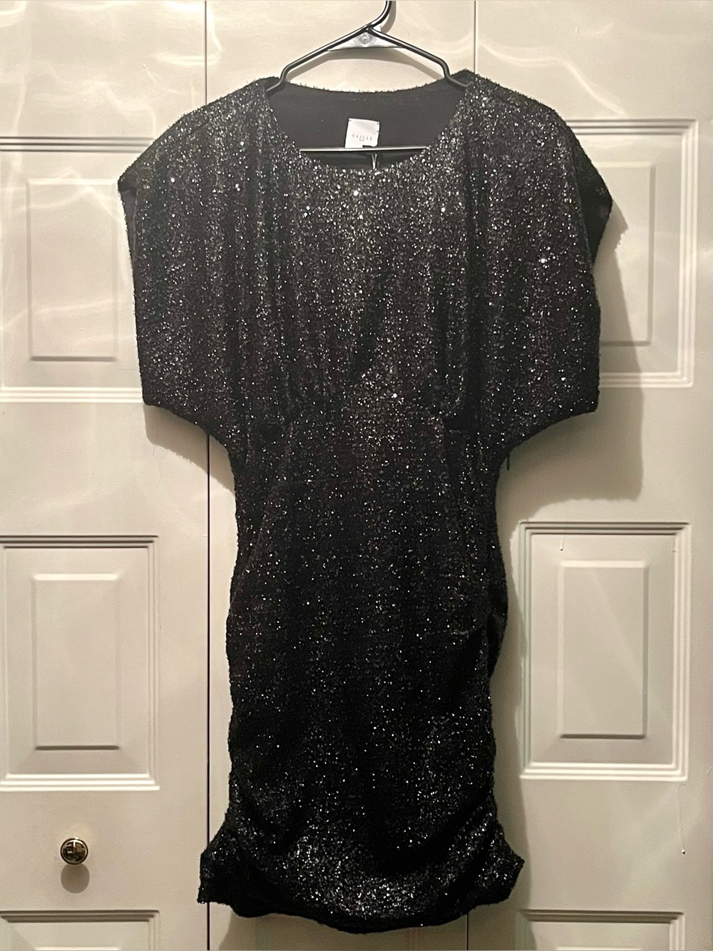 Gaelle Paris black sequin mini party dress 40 small